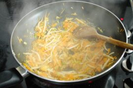 Filling being stir fried