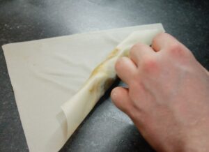 Rolling the spring rolls